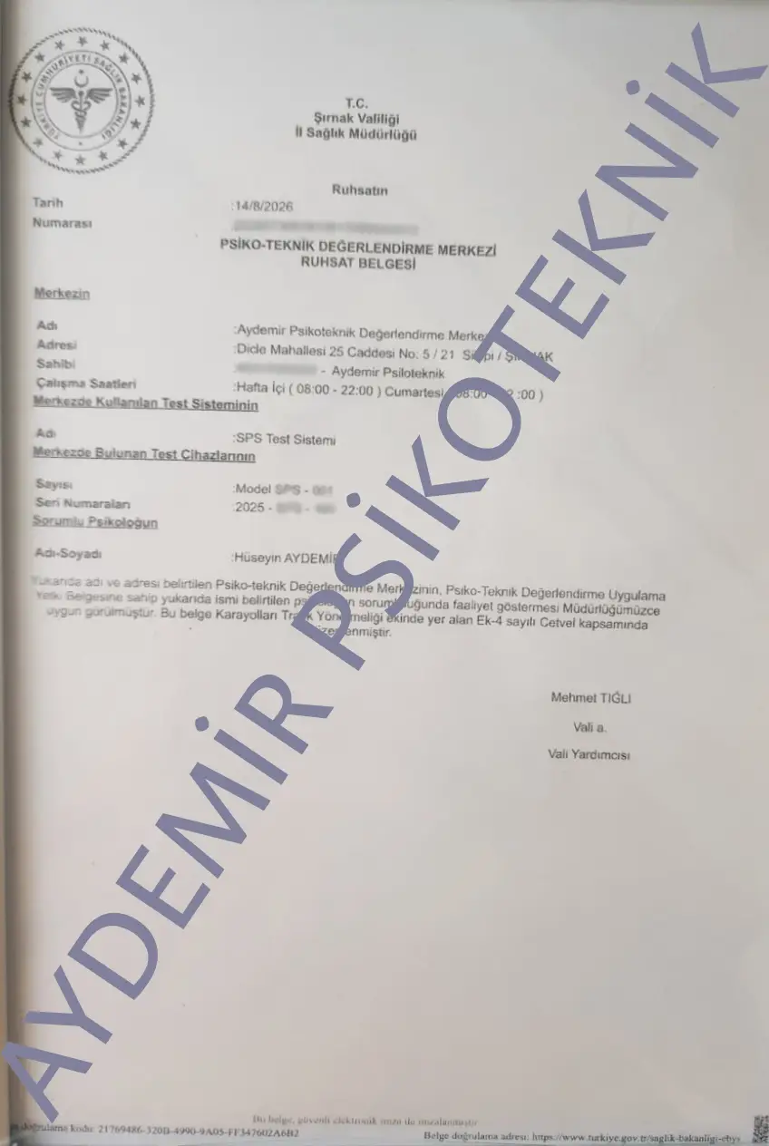 Merkez Ruhsat Belgesi