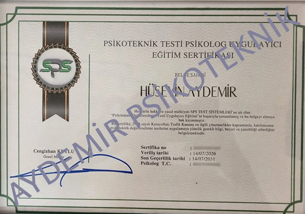 Psikolog Uygulayıcı Sertifikası